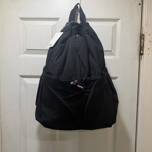 COS Black Men's Backpack with Drawstring